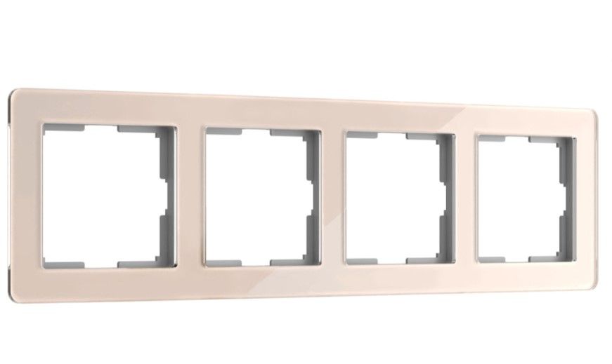 Рамка на 4 поста Acrylic (айвори) Werkel W0042743
