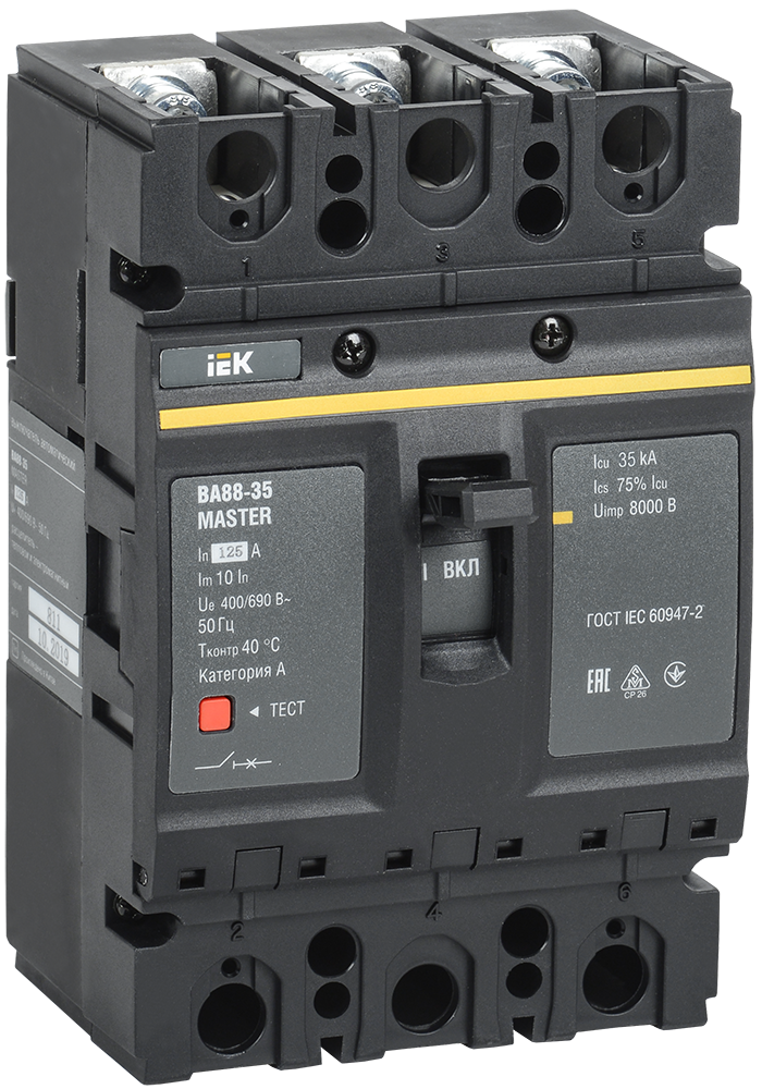 Выключатель автоматический ВА88-35 3Р 125А 35кА MASTER IEK SVA30-3-0125-02