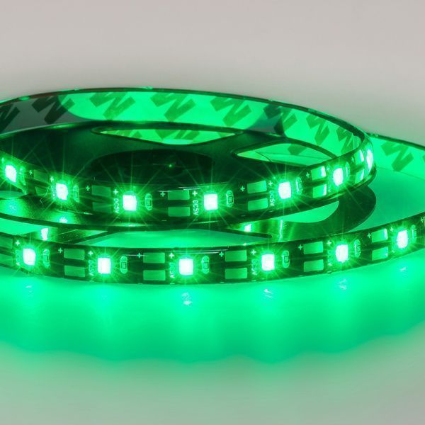 Лента светодиодная 5В, SMD2835, 4,8Вт/м, 60 LED/м, зеленый, 8мм, 1м, с USB коннектором, черная, IP65 LAMPER - Фото 3