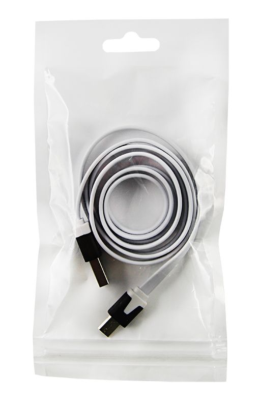 Кабель USB-A – micro USB, 2,4А, 1м, белый, плоский REXANT - Фото 2