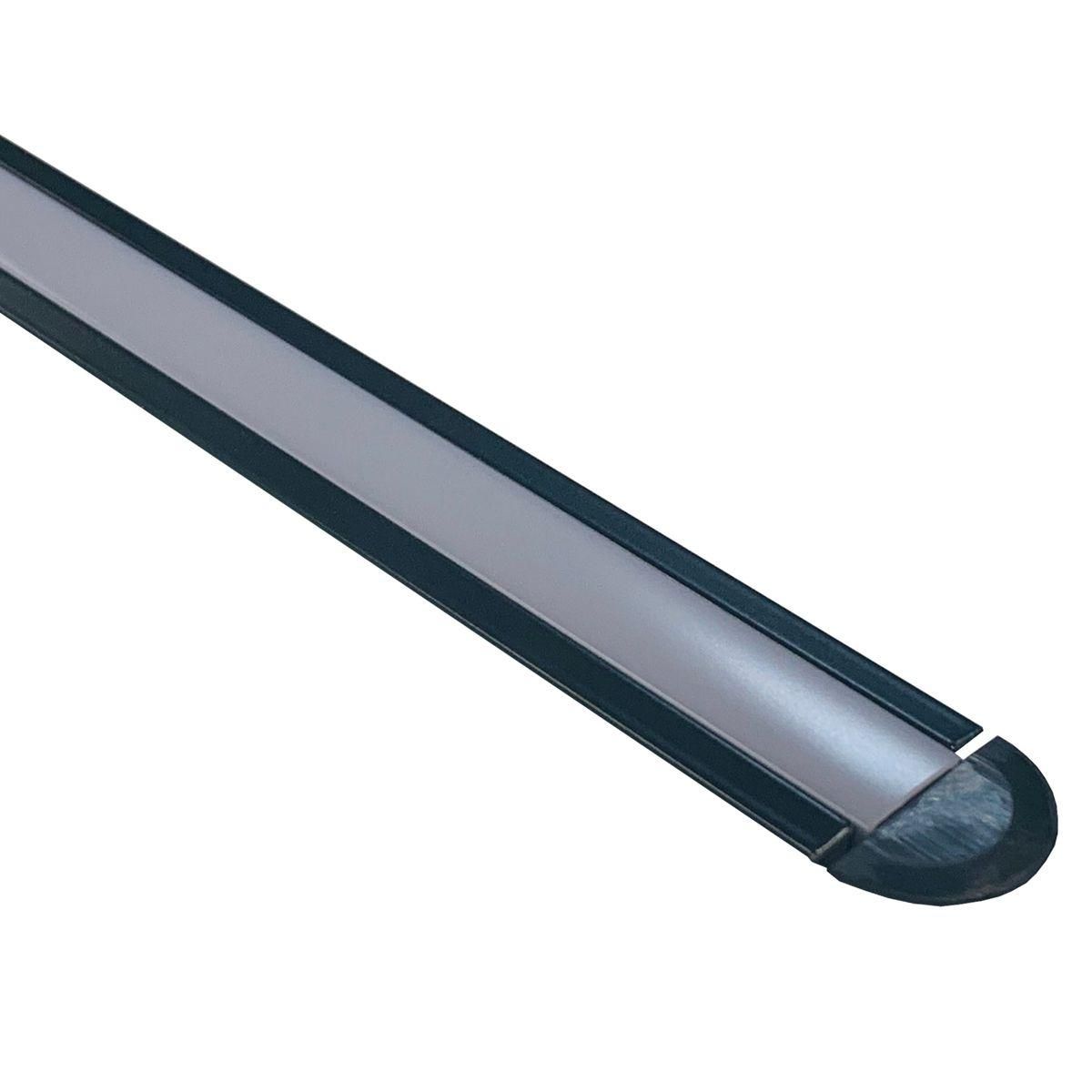 Профиль алюминиевый для светодиодной ленты, анод., встраиваемый, черный, 22х6мм, 2м, шир. ленты до 10мм, индивидуальная упаковка (рассеиватель белый м - Фото 9