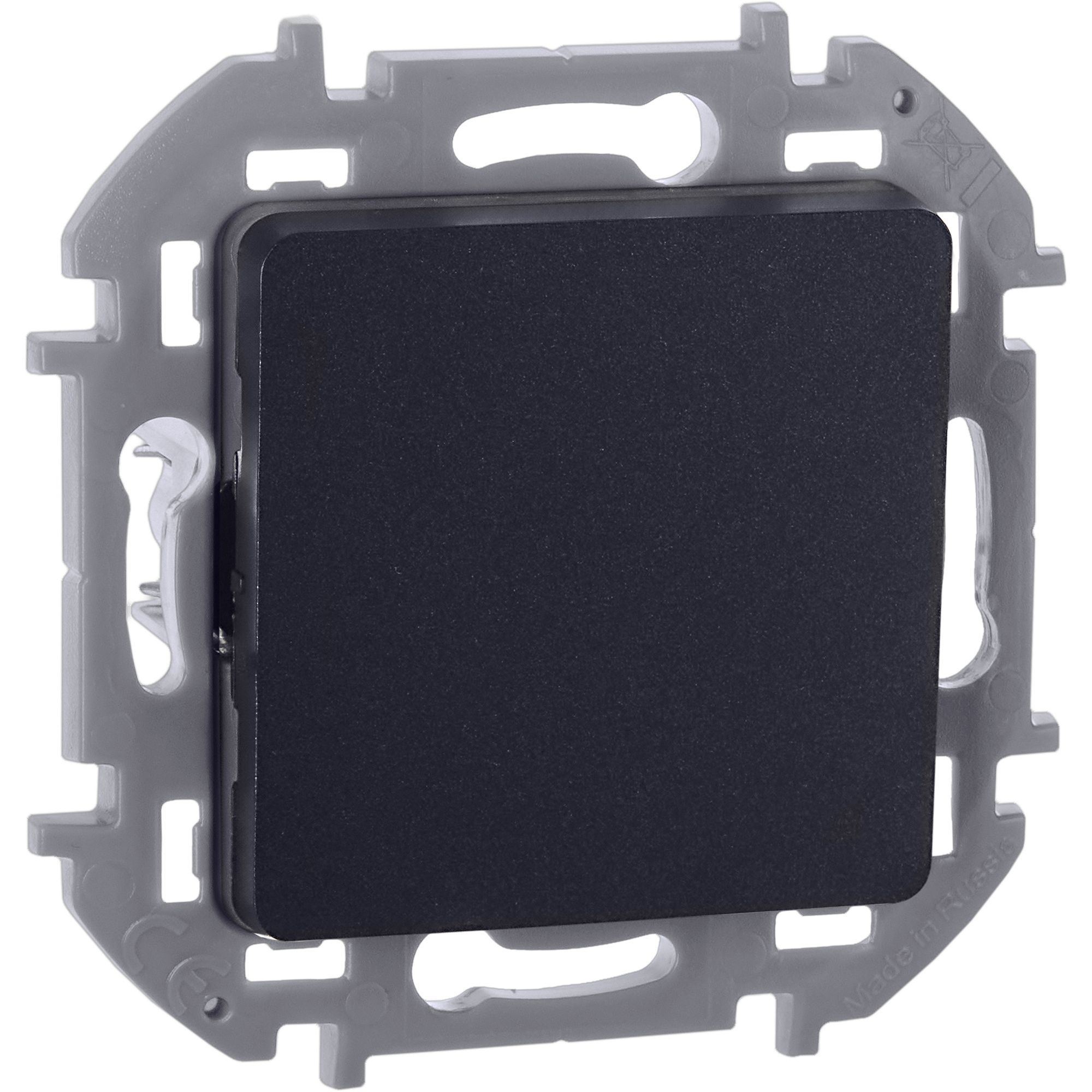 INSPIRIA Выключатель 1-клавишный схема 1 10АХ безвинтовые зажимы антрацит 673603