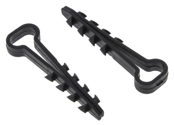 Дюбель-хомут (6х12 мм) для плоского кабеля черный (100 шт.) EKF