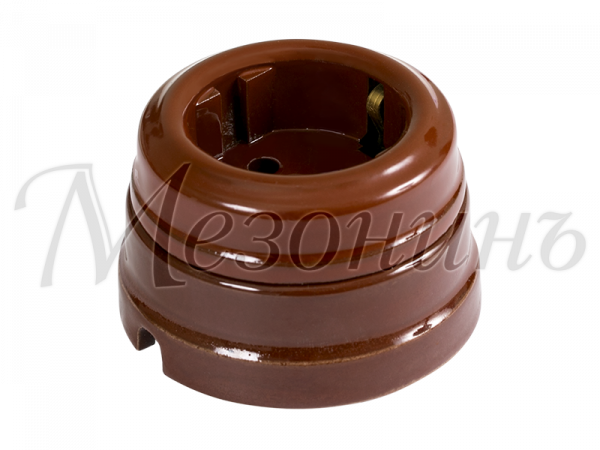 Розетка ретро фарфоровая , двухполюсная, с заземляющим контактом(в комплекте с подъемной рамкой D7