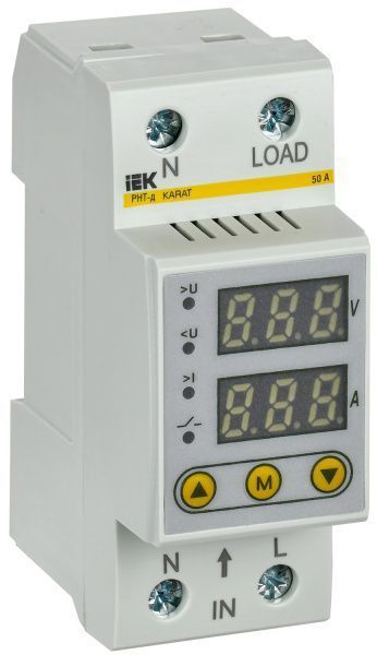 Реле напряжения и тока РНТ-д однофазное 36мм 50А IEK IVC21-1-50