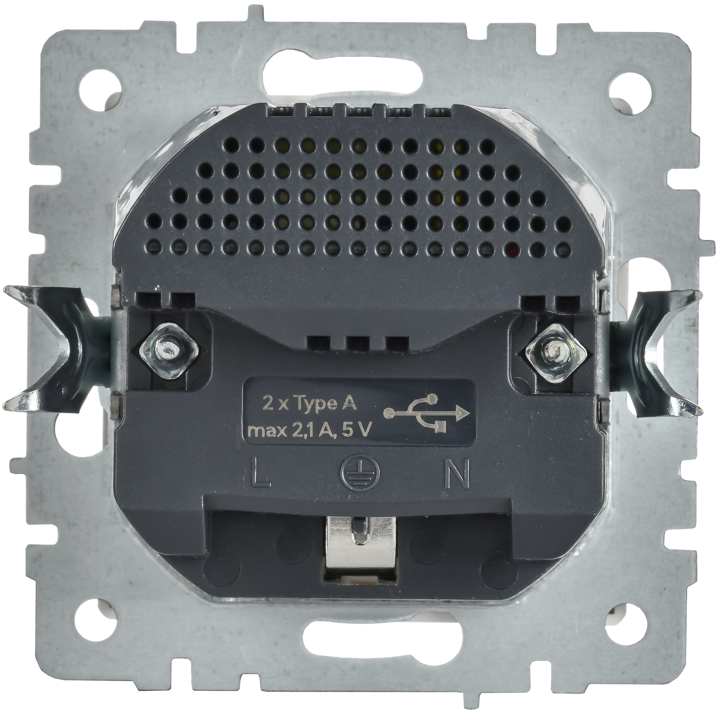 BRITE Розетка 1-местная с заземлением с защитными шторками 16А с USB A+A 5В 2,1А РЮш10-1-БрАБ арктический белый IEK - Фото 4