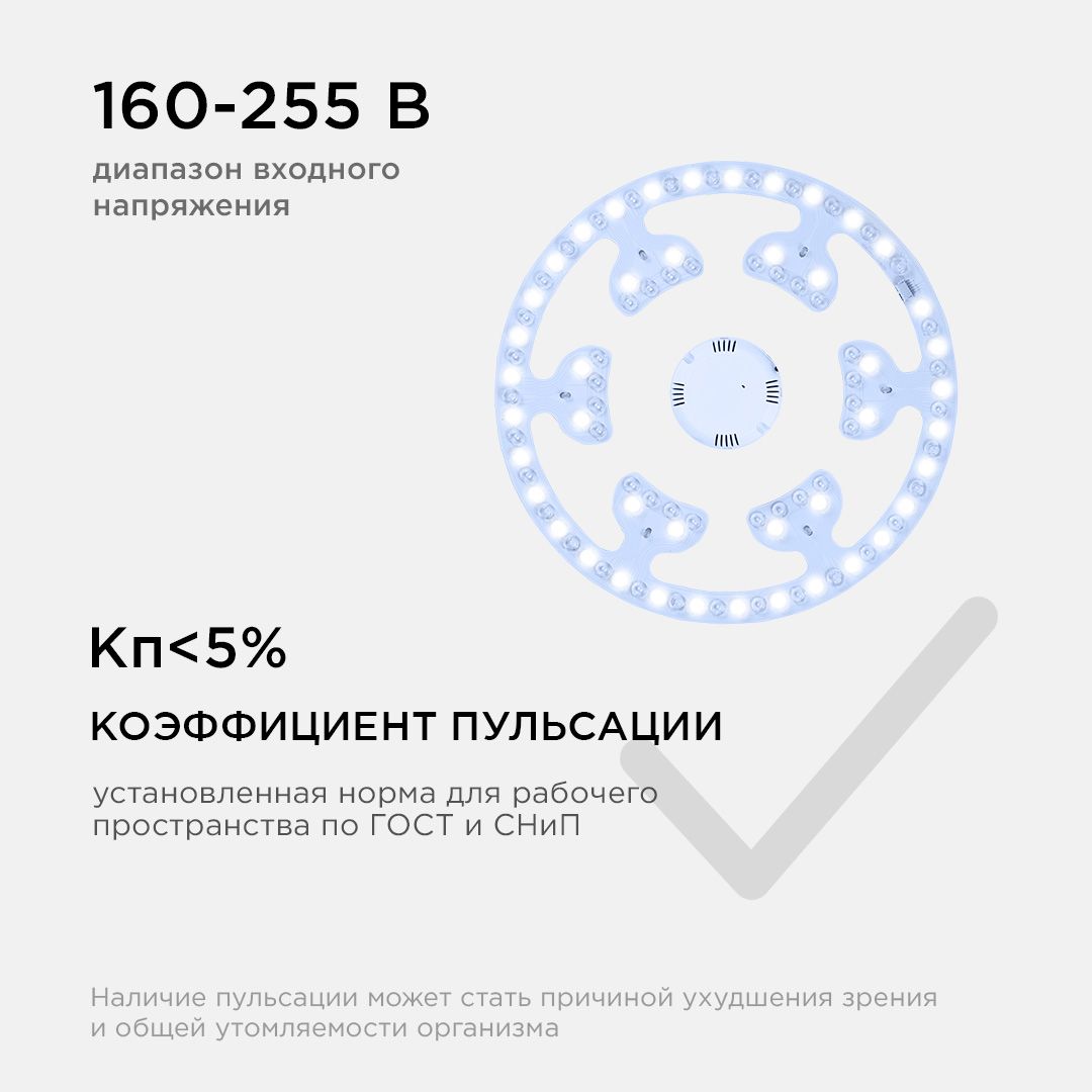Модуль светодиодный со встроенным драйвером 80Вт, 230В/50Гц, 6800лм, DIM,  3000К-6500К, RGB, IP20, Ø - Фото 7