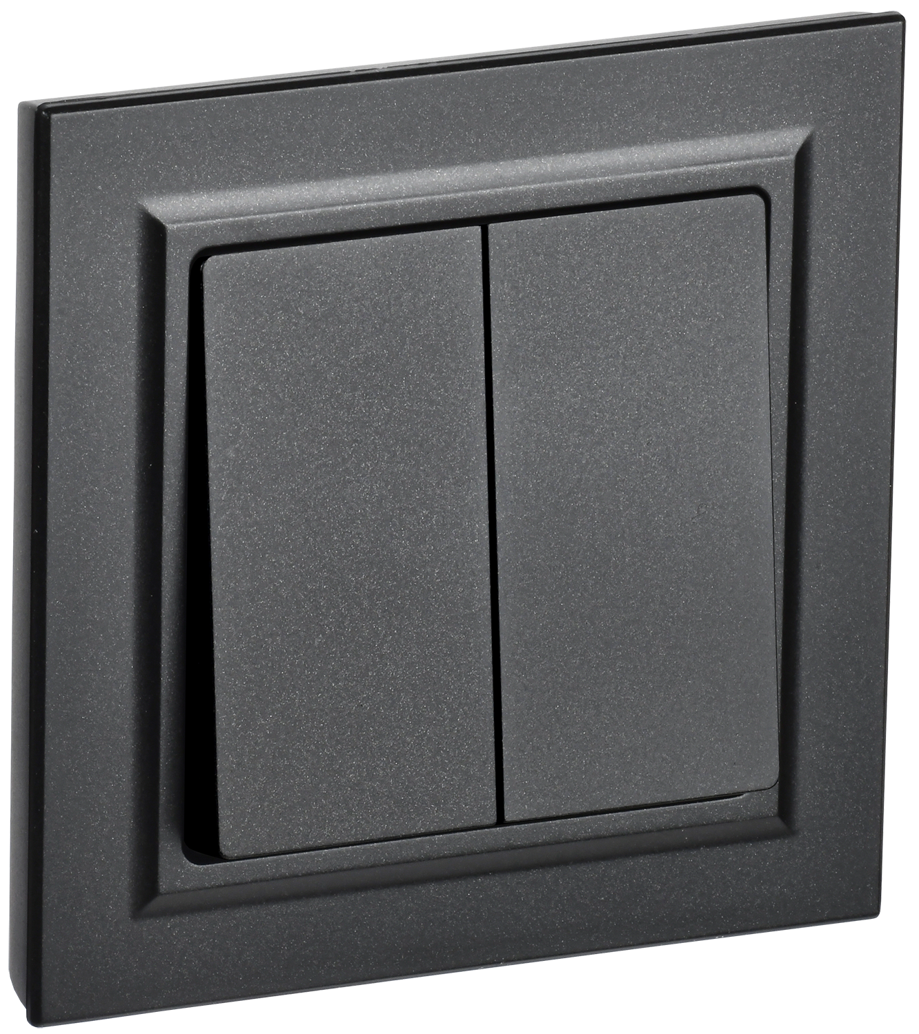 BRITE Выключатель 2-клавишный 10А в сборе ВСР10-2-0-БрЧ черный IEK BR-V20-0-10-K02-F