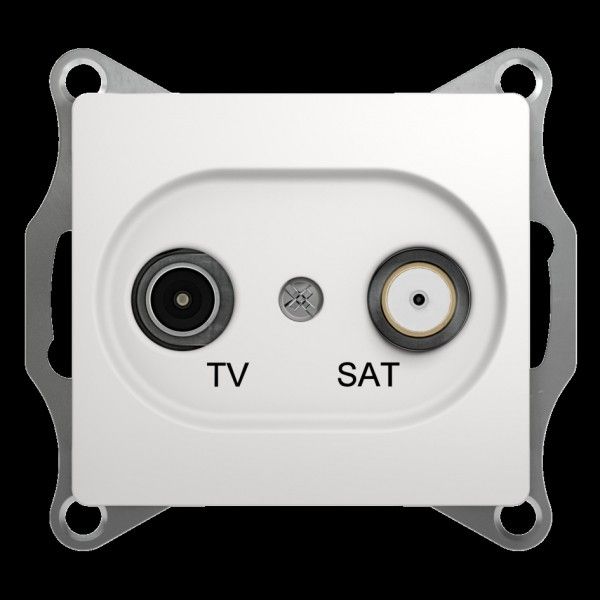 Розетка телевизионная оконечная TV/SAT 1-м СП Glossa 1дБ механизм бел. SE GSL000197 - Фото 2