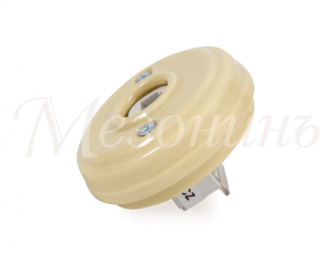 Розетка ретро фарфоровая компьютерная RJ45   (без подъемной рамки, D70x25), цвет - слоновая кость, к GE70341-02k