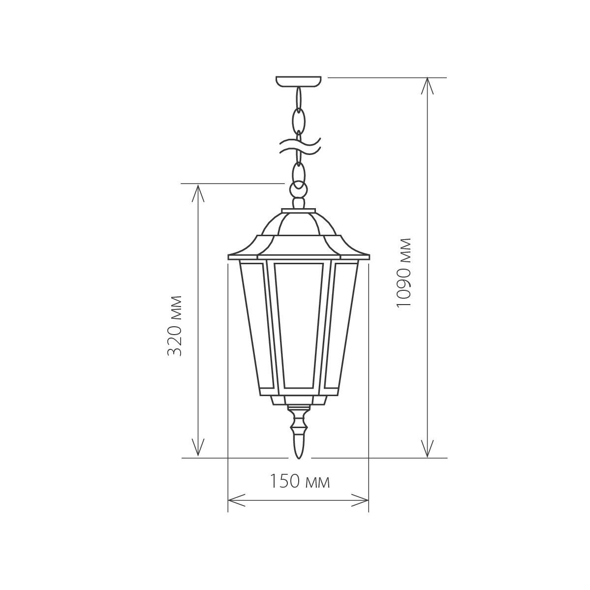 Светильник уличный подвесной IP44 GL 1004H черное золото Elektrostandard - Фото 4