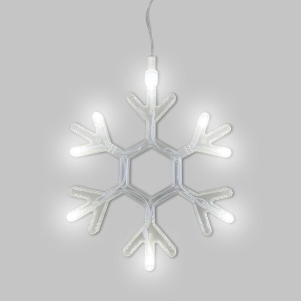 Фигура светодиодная «Снежинка» на присоске с подвесом, цвет белый
