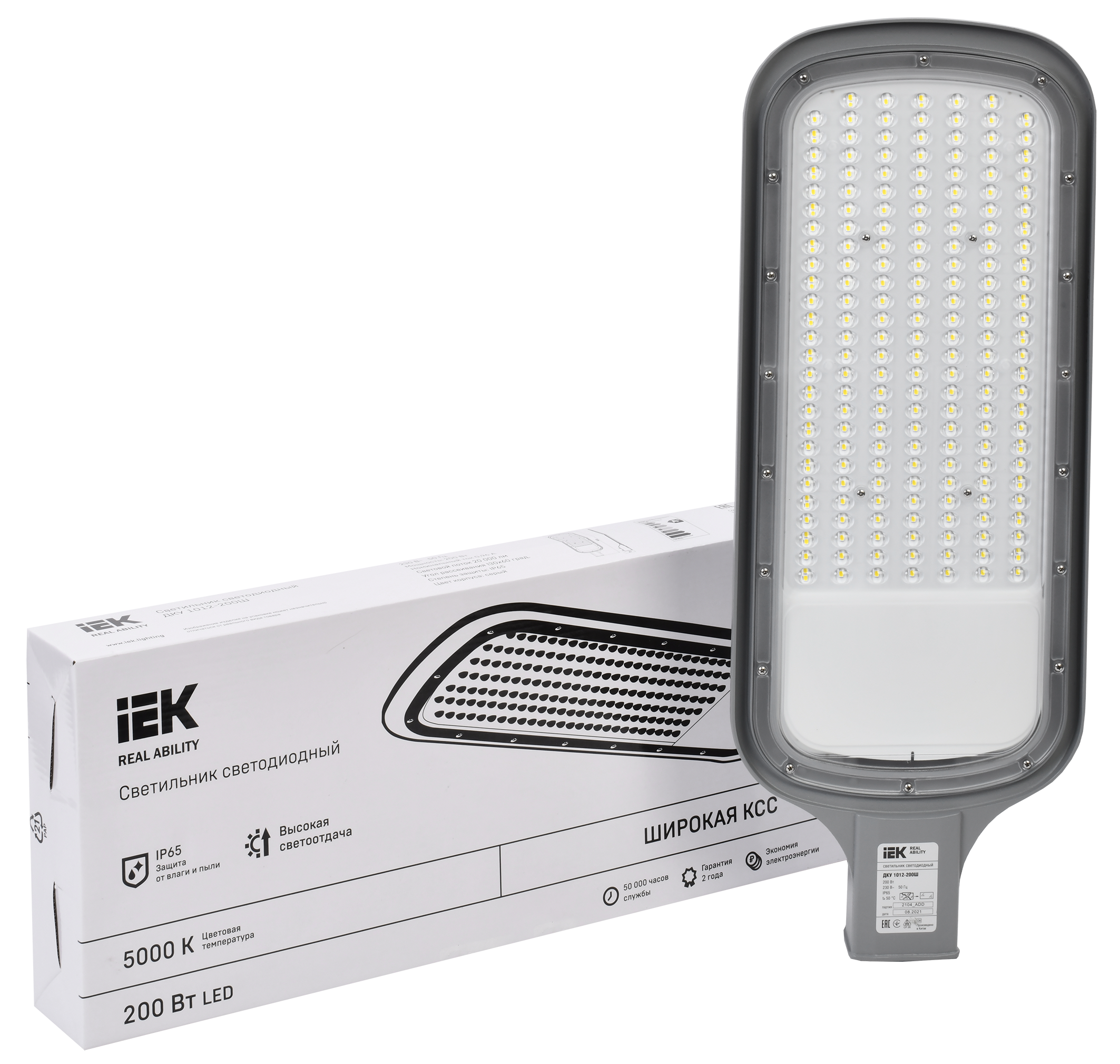 Светильник светодиодный консольный ДКУ 1012-200Ш 5000К IP65 серый IEK - Фото 3