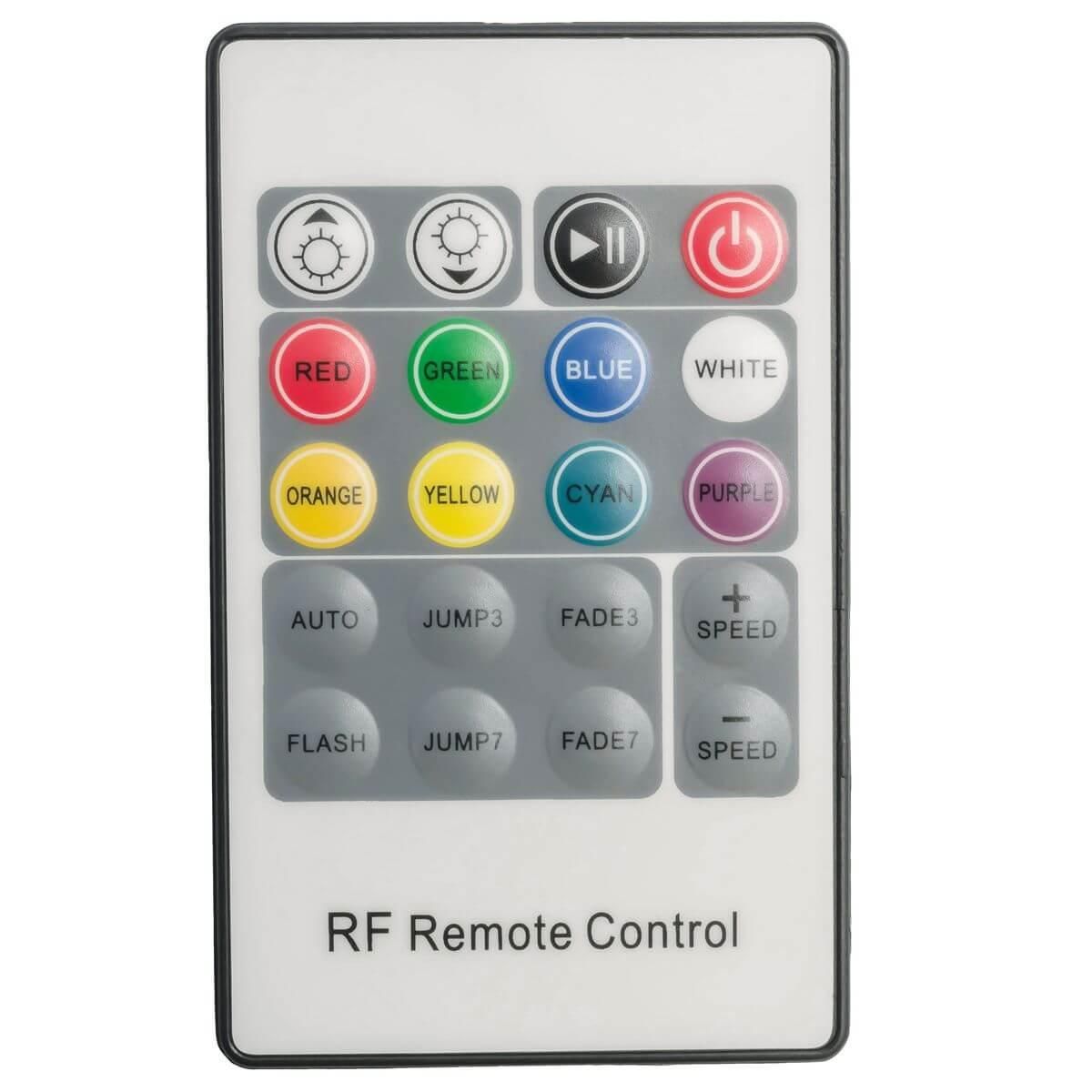 Контроллер RGB, 12/24В, 288/576Вт, 3 канала х 8А, IP20, пульт кнопочный, радио, 20 кноп., 64х65х24мм - Фото 13
