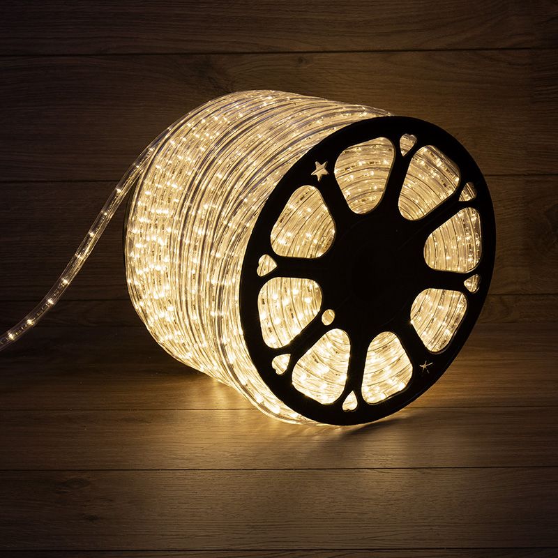Дюралайт LED двухжильный 230В 13мм 24LED/м ТЕПЛЫЙ БЕЛЫЙ эффект мерцания модуль 2м Эконом