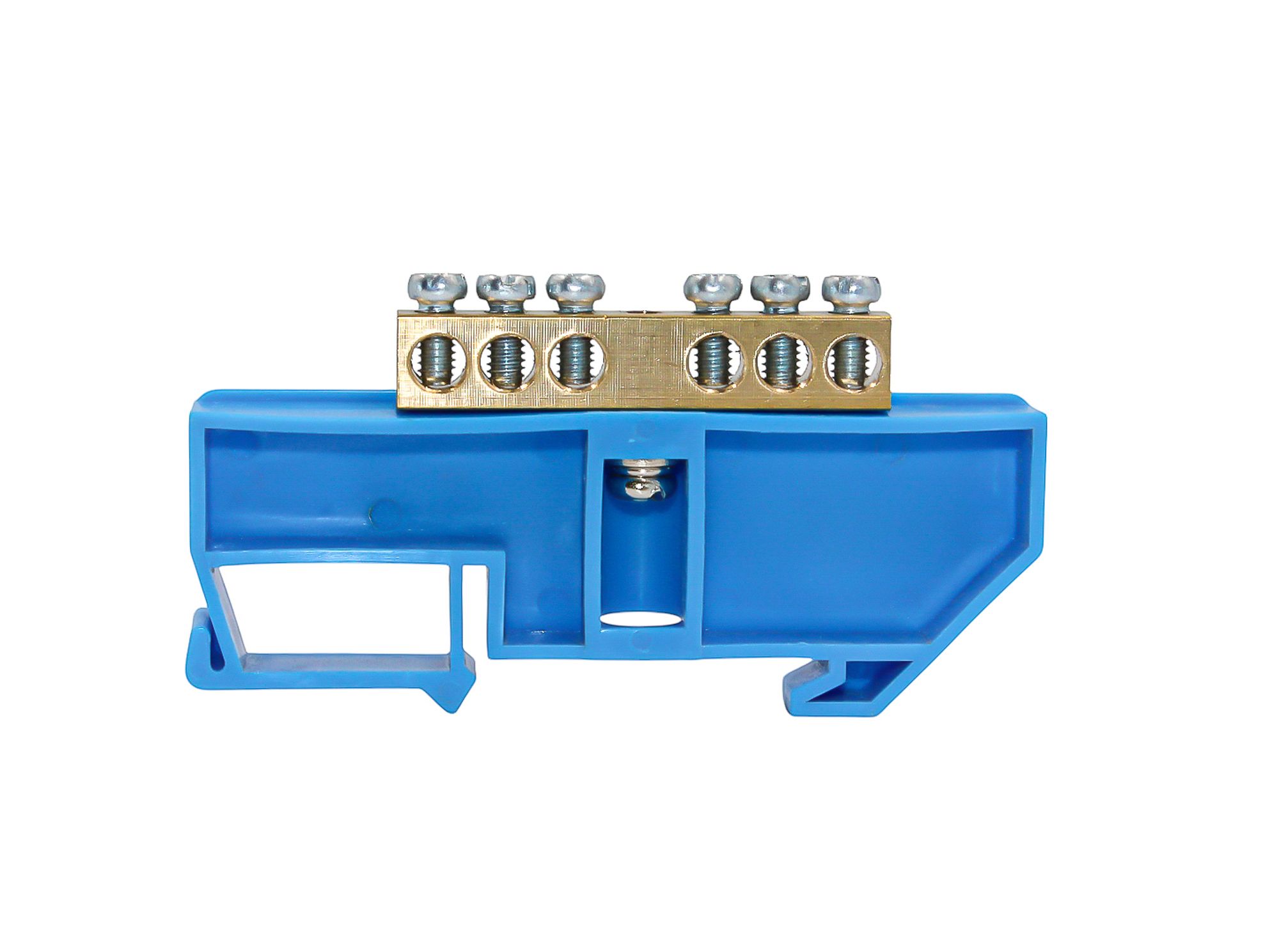 Шина N "ноль" на DIN-изоляторе СИНИЙ 6х9-6 DEKRON - Фото 2