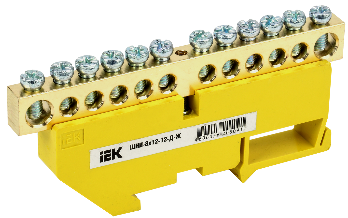 Шина PE "земля" на DIN-изол ШНИ-8х12-12-Д-Ж IEK