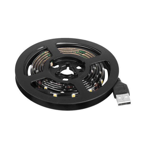 Лента светодиодная 5В, SMD2835, 4,8Вт/м, 60 LED/м, синий, 8мм, 1м, с USB коннектором, черная, IP65 LAMPER - Фото 4