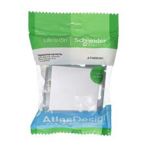 Переключатель проходной 1-кл. СП AtlasDesign 10А IP20 (сх. 6) 10AX механизм алюм. SE ATN000361 ATN000361