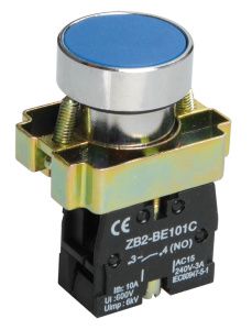 Кнопка управления LAY5-BA61 без подсветки синяя 1NO IEK BBT60-BA-K07