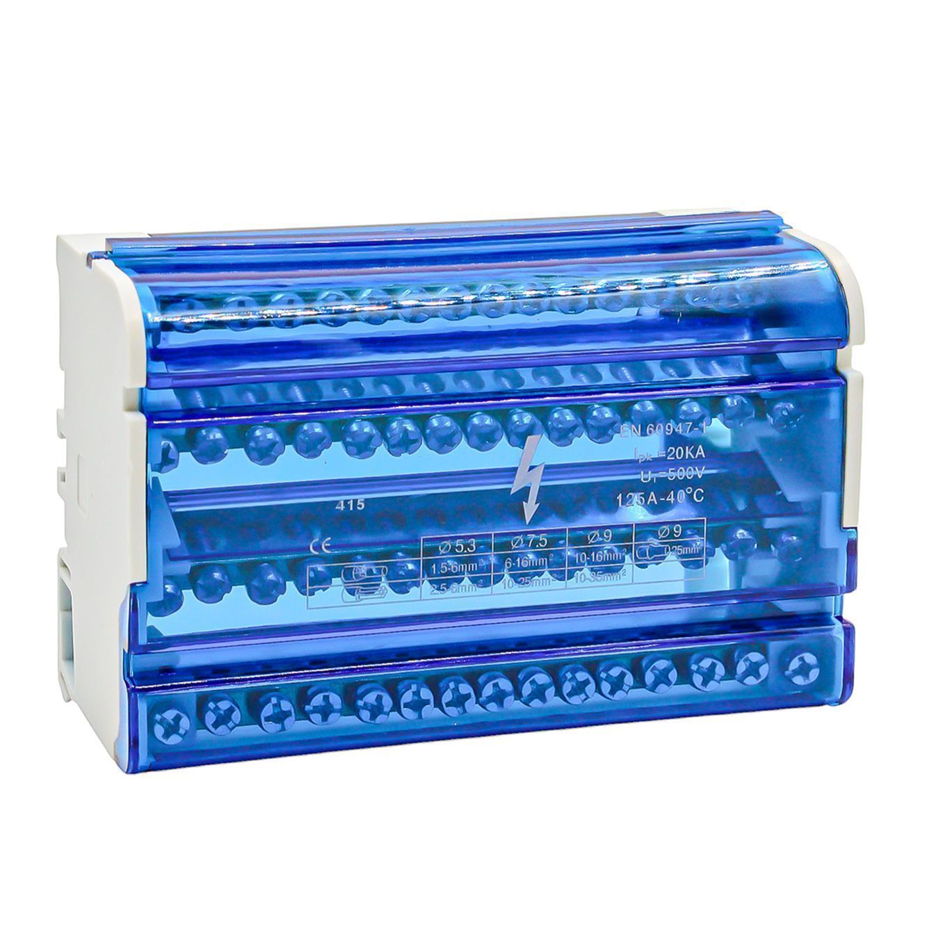 Шины на DIN-рейку в корпусе (кросс-модуль) 4х15 3L+PEN