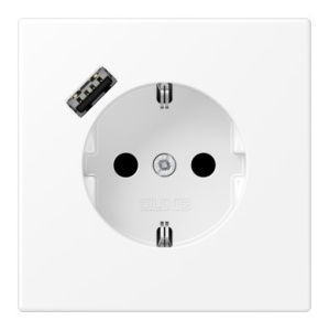 Розетка SCHUKO® 16A с USB-зарядкой тип A 3A - LS (белый матовый)