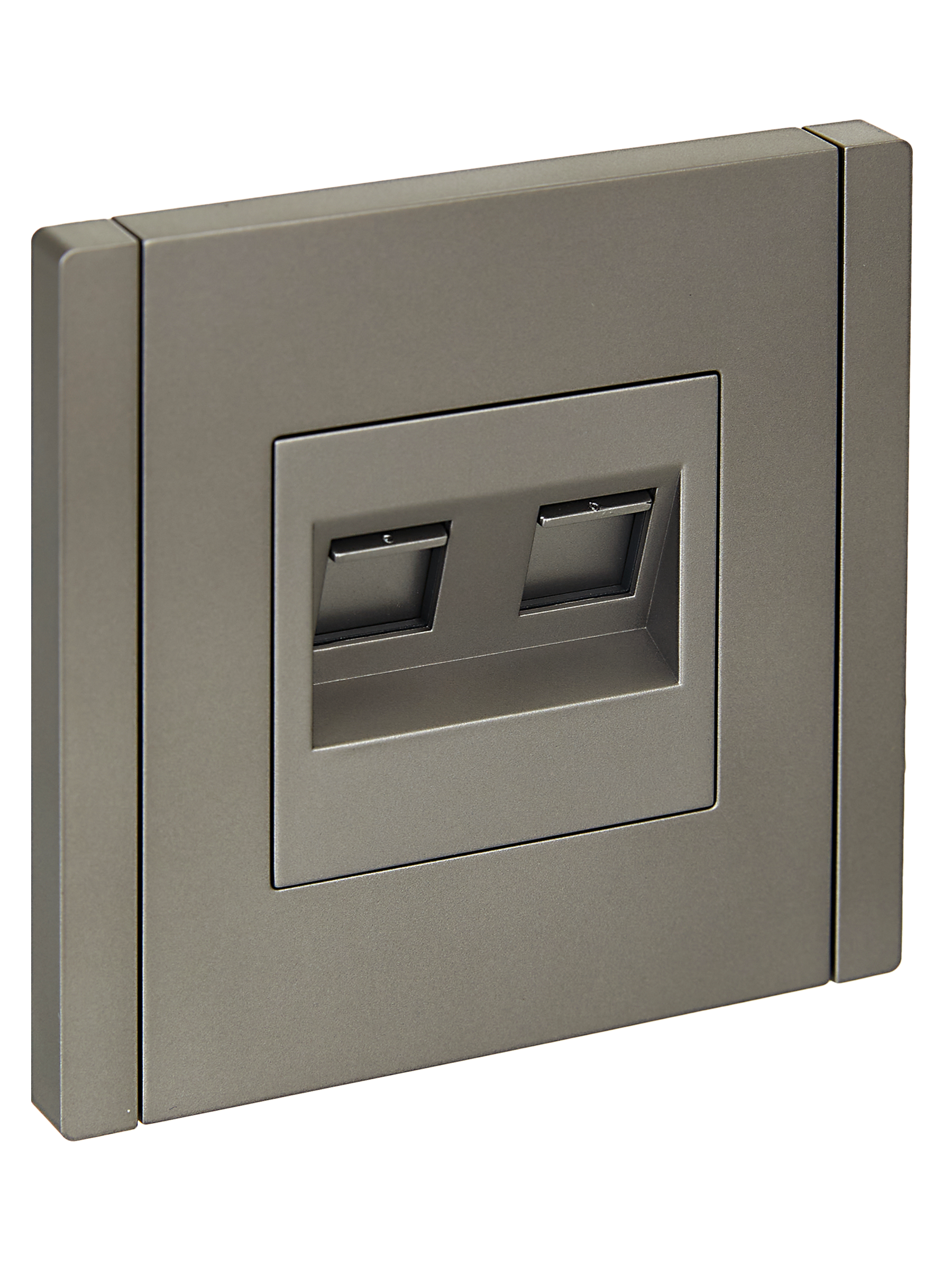 FORTE&PIANO Розетка компьютерная двойная RJ45 кат.5E FP533 сталь IEK FP-K20-1-K46