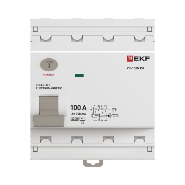 ВДТ ВД-100N (S) 4P 100А 300мА AC эл-мех 6кА PROXIMA EKF - Фото 4
