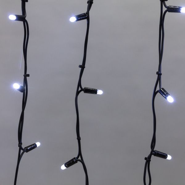 Гирлянда светодиодная Бахрома (Айсикл), 3,2х0,6м, 88 LED БЕЛЫЙ, черный КАУЧУК 3,3мм, IP67, постоянное свечение, 230В NEON-NIGHT (нужен шнур питания 31 - Фото 4