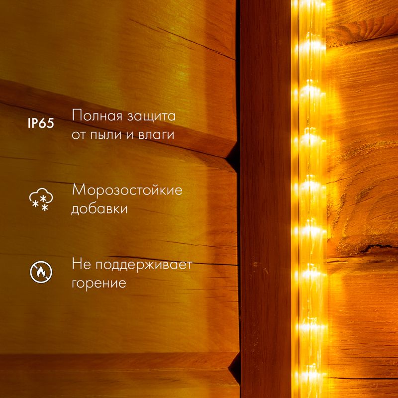 Дюралайт LED трехжильный 230В 13мм 36LED/м СИНИЙ свечение с динамикой модуль 4м бухта 100м NEON-NIGHT - Фото 2