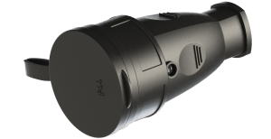 Розетка переносная разборная каучук РА16-005 с крышкой (черный) с заземлением ВЭТП0020