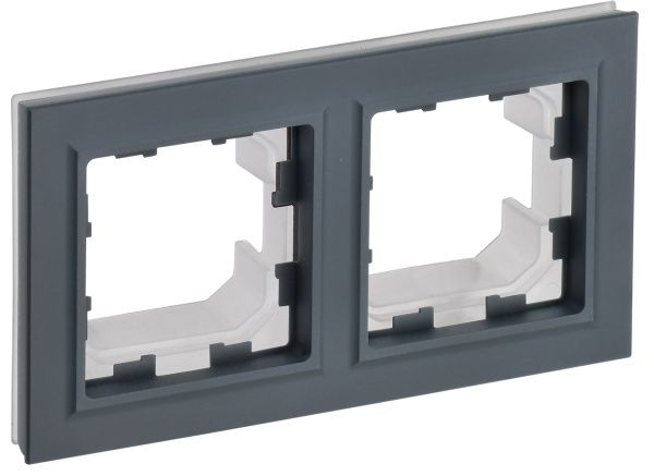 BRITE Рамка 2-местная IP44 РУ-2-БрГ-44 графит IEK BR-M22-44-K53