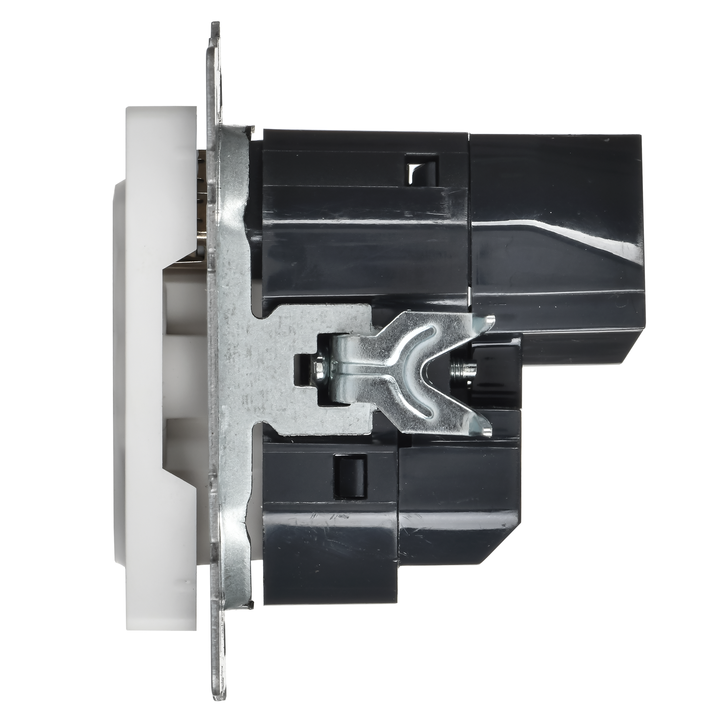 BRITE Розетка 1-местная с заземлением с защитными шторками 16А с USB A+C 18Вт РЮш11-1-БрАБ арктический белый IEK - Фото 3