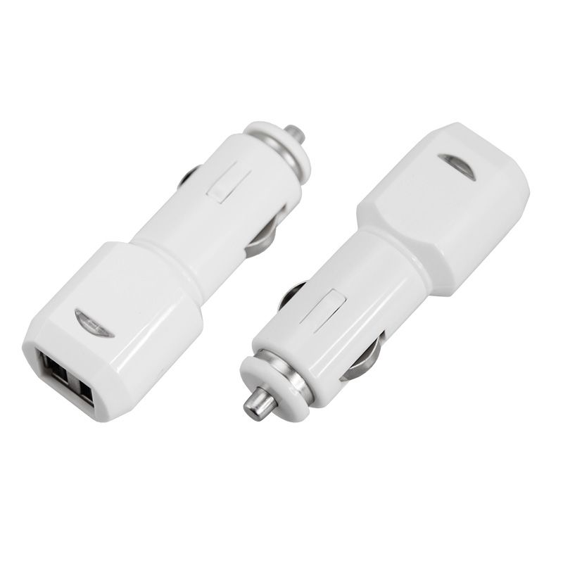 Автозарядка в прикуриватель USB (АЗУ) (5 V, 1000 mA) белая