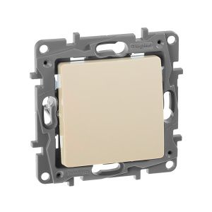 ETIKA Переключатель 1-клавишный схема 6 10АХ безвинтовые зажимы слоновая кость 