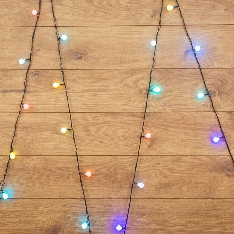 Гирлянда Шарики Ø18мм, 5м, темно-зеленый ПВХ, 30 диодов, цвет RGB 303-549