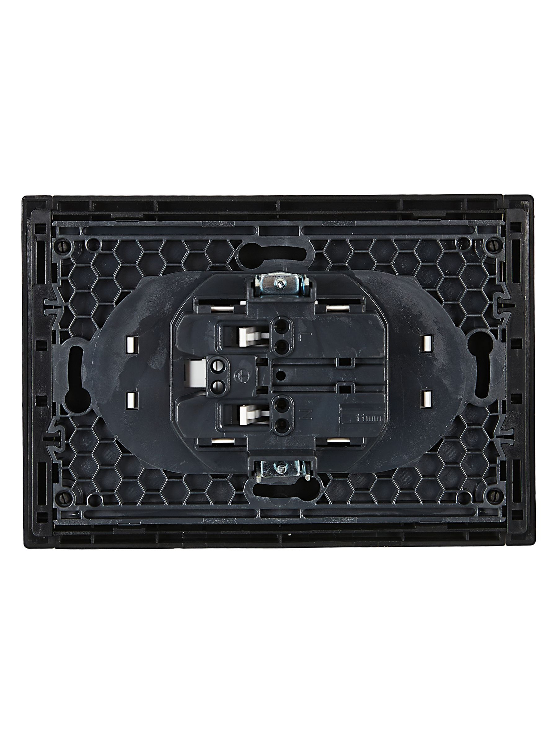 FORTE&PIANO Розетка 2-местная без заземления без защитных шторок безвинтовое крепление 10А FP126 черный IEK - Фото 6