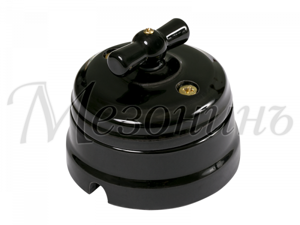 Выключатель ретро фарфоровый поворотный на четыре положения (2-х клавишн, в компл с подъемной