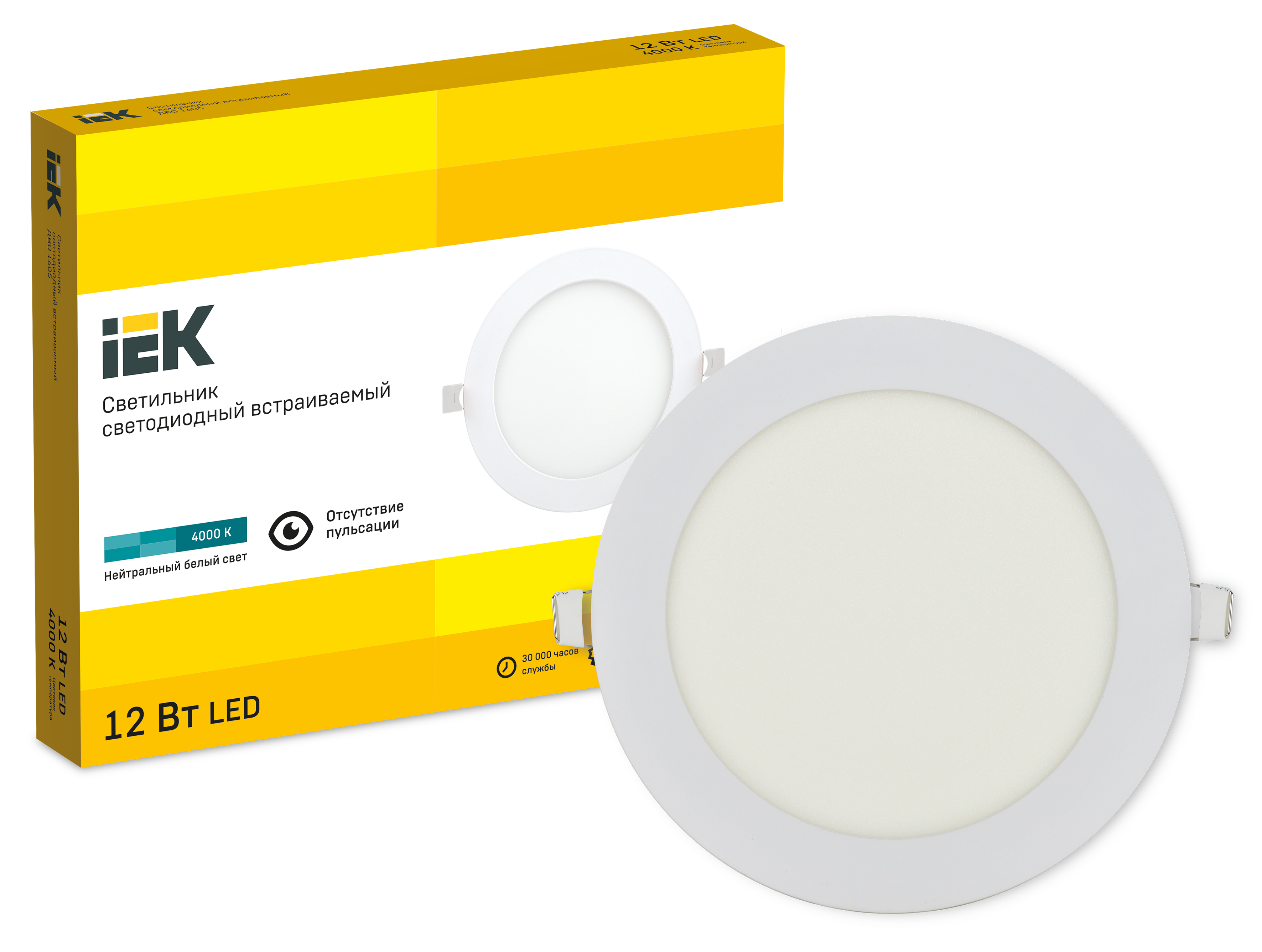 Светильник ДВО 1605 белый круг LED 12Вт 4000K IP20 IEK - Фото 2