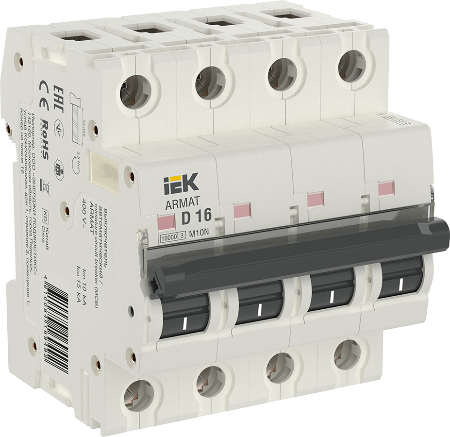 ARMAT Автоматический выключатель M10N 4P D 16А IEK