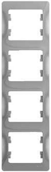 Рамка 4-м Glossa вертикал. алюм. SE GSL000308