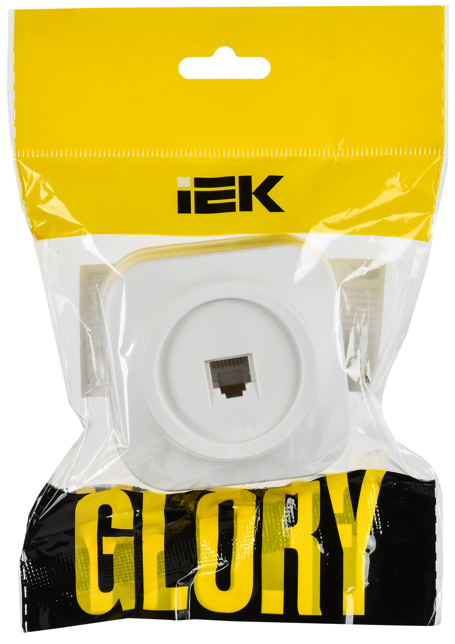 GLORY Розетка для открытой установки компьютерная RJ45 кат.5E РК10-ХБм белый матовый IEK - Фото 2