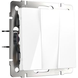 Выключатель трехклавишный (белый) Werkel W1130001