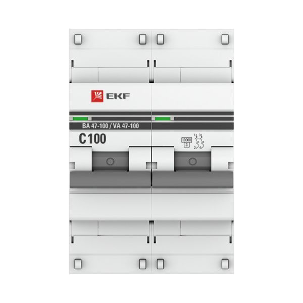 Автоматический выключатель 2P 100А (C) 10kA ВА 47-100 EKF PROxima - Фото 2