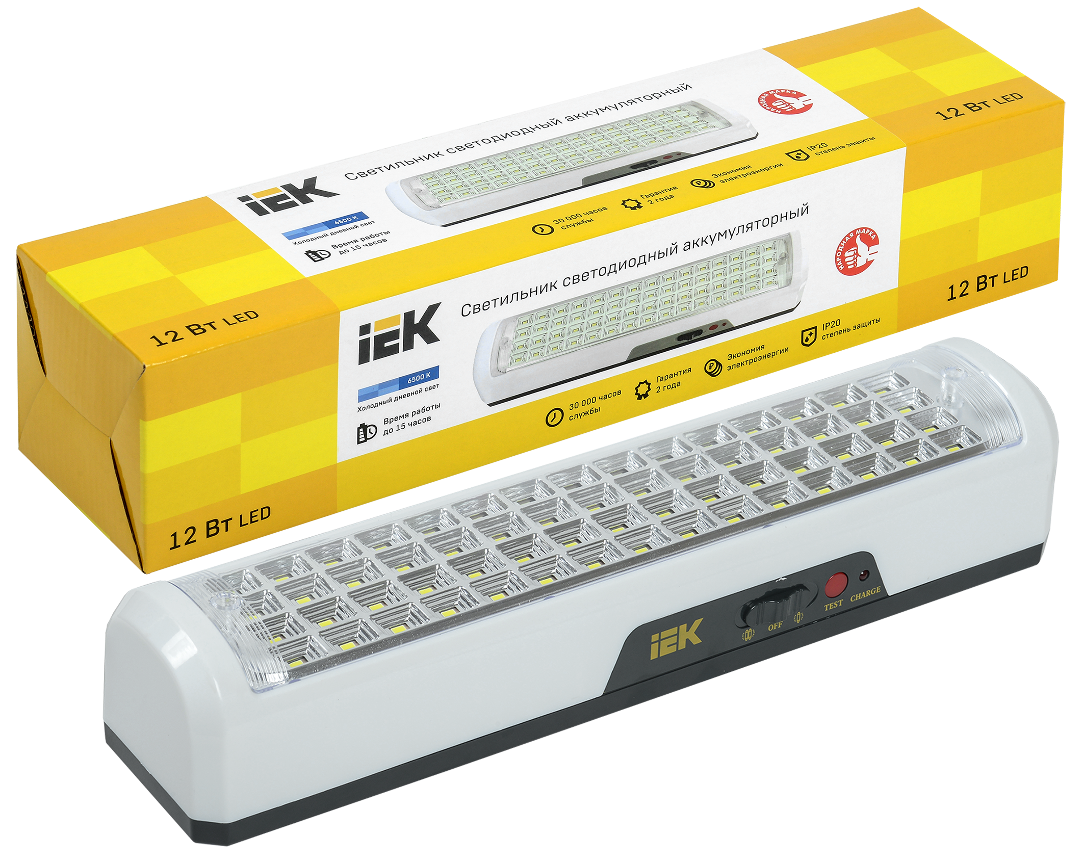 Светильник светодиодный аккумуляторный ДБА 3928 15ч 12Вт IEK - Фото 2