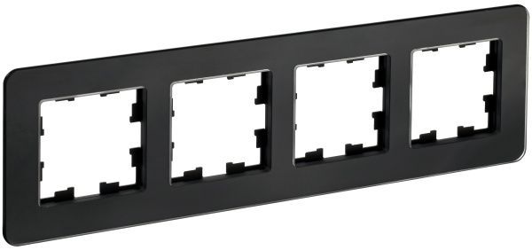 BRITE Рамка 4-местная РУ-4-2-Бр стекло черный RE IEK BR-M42-G-41-K02