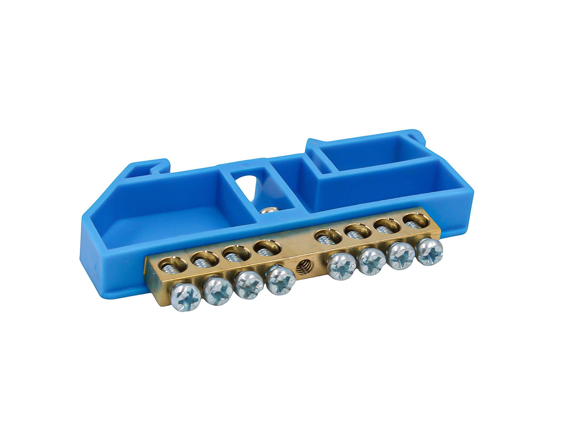 Шина N "ноль" на DIN-изоляторе СИНИЙ 6х9-8 DEKRON - Фото 3