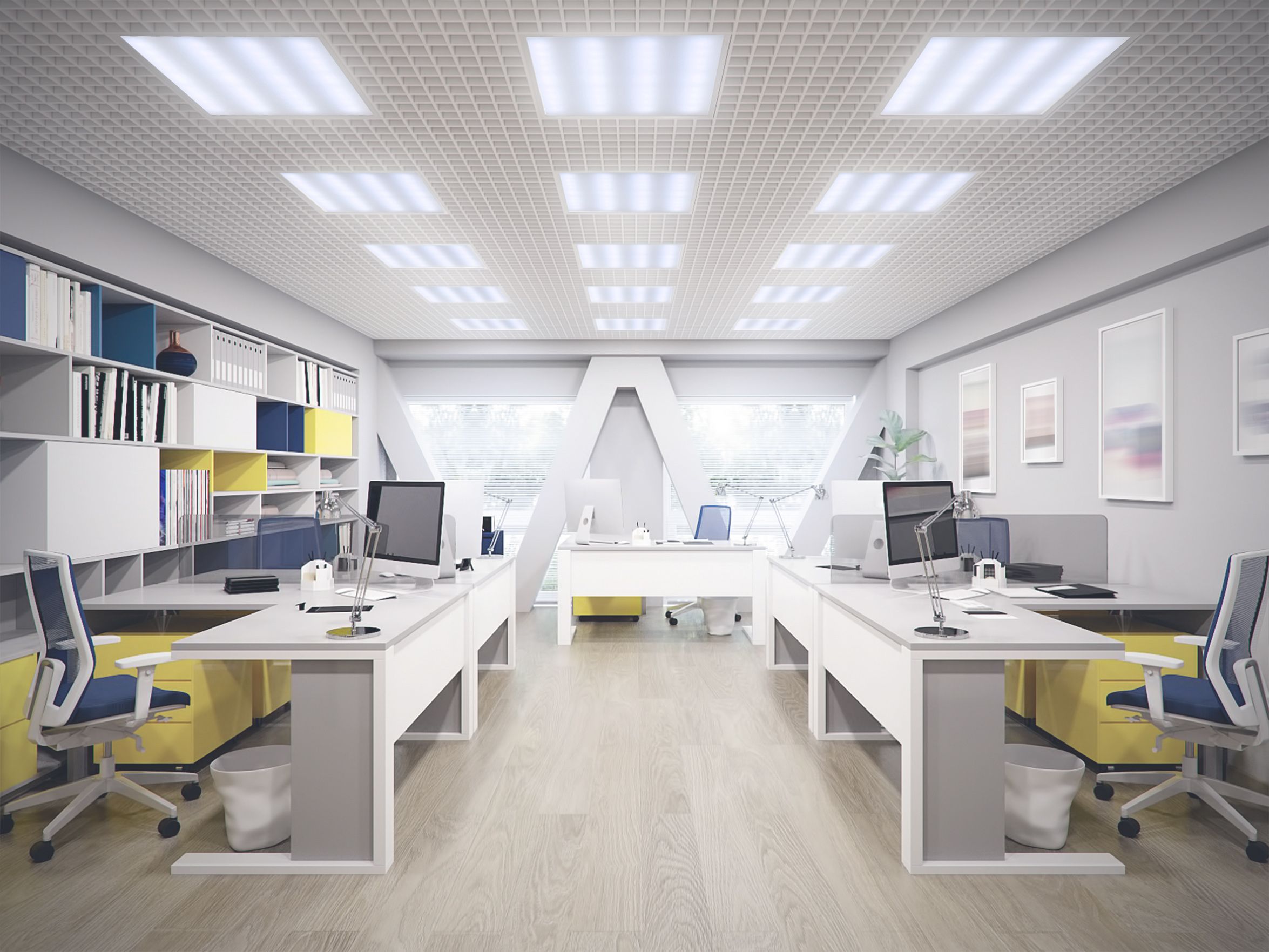LIGHTING PRO Светильник светодиодный ДВО 2001A 30Вт 6500К IP40 588х588мм Грильято опал БАП 3ч IEK - Фото 6