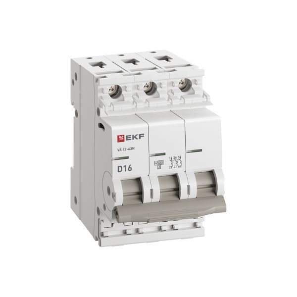 Авт. выкл. 3P 16А (D) 4,5kA ВА 47-63N EKF PROxima - Фото 3