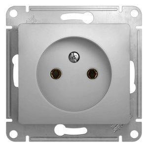 Розетка 1-м СП Glossa 16А IP20 без заземл. механизм алюм. SE GSL000341 GSL000341
